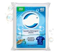 Lessive en feuilles de 40 Pièces Concentrées à Dissolution Rapide | Feuilles Détergentes pour Lavage du Linge Pour École Dortoir Camping-Car Lavage à la Main urs Mamans Occupées