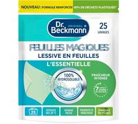 Lessive en feuilles L'ESSENTIELLE Format pré-dosé,pratique et léger 100% hydrosoluble,facile à utiliser et ranger 25 feuilles