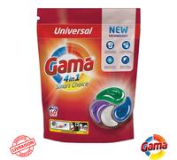 Lessive Gama Pods Dosette 4en1 60 Charges de Lavage Universelle