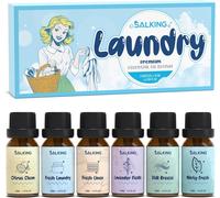 Lessive Huiles Essentielles, 6x10ml Huile Essentielle Pour Diffuseurs, Humidificateurs, Massage, Agrumes Propres, Blanchisserie Fraîche, Linge Frais, Champs De Lavande, Brise, Menthe Fraîche