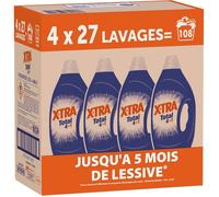 Lessive Liquide 4 plus 1 Propreté Eclat Fraîcheur Engagé pour vous Economique Une seule lessive pour tout votre linge 108 Lavages