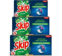 Lessive liquide en capsules Fraîcheur intense 3 en 1-78 lavages-résultat impeccable et efficace dès 30°-sans emballage(lot de 3x26)