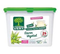 Lessive liquide - L'ARBRE VERT - 24 doses - Savon végétal - Hypoallergénique - Sans colorant
