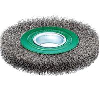 LESSMANN Brosse circulaire inox 200x24/27mm,ondulée 0,3mm, Granulométrie:nv, Exécution:Ondulée, Epaisseur fil:0,3 mm, Ø brosse:125 mm, Longueur garniture:27 mm