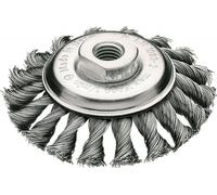LESSMANN Brosse conique en fils d'acier 115x12mm torsadée 0,5mm, Granulométrie:nv, Exécution:torsadée, Epaisseur fils:0,5 mm, Ø brosse:115 mm, Longueur garniture:24 mm
