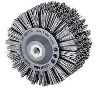 Lessmann Brosse ronde estampée ø140 mm – 18x7 rangs, raccord M14, fil 1,2 mm, carbure de silicium