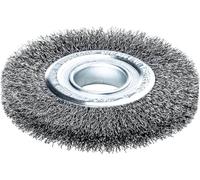 LESSMANN Brosse ronde en fil d'acier 200x24/27mm,ondulée ,35mm, Granulométrie:nv, Exécution:Ondulée, Epaisseur fil:0,35 mm, Ø brosse:200 mm, Longueur garniture:48 mm