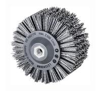 Lessmann Brosse ronde estampée ø140 mm – 18x7 rangs, raccord M14, fil 1,2 mm, carbure de silicium
