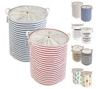 LessMo 2PCS Grand Organiser Paniers pour Vêtements Stockage, Panier à Linge en Tissu, pour édredon, Oreiller, literie, Couverture et Vêtements【 Imperméable, Pliable, Antipoussière】