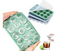 LessMo 3 Paquets Bacs à Glaçons, Plateaux Moules à Glaçons en Silicone avec Couvercle Amovible Résistant Aux éclaboussures, Idéal pour Le Whisky, Les Cocktails et Le Vin, Empilable et sans BPA