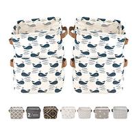 LessMo Set de 4 Mini Paniers de Rangement, Boîte de Rangement Pratique Tiroir en Tissu Lin Panier Stockage de Bureau Pliable Organisateur pour étagères et Bureau, Jouets, Llivres ou Maquillage
