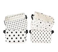 LessMo Set de 4 Mini Paniers de Rangement, Boîte de Rangement Pratique Tiroir en Tissu Lin Panier Stockage de Bureau Pliable Organisateur pour étagères et Bureau, Jouets, Llivres ou Maquillage