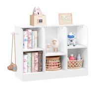 Lestarain Bibliothèque Enfant, Étagère à 6 Compartiments, Meuble Rangement avec Étagères Réglables, pour Chambre d'Enfant, Salle de Jeux, 91,5x30x60cm, Blanc