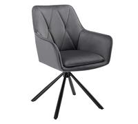 Lestarain Chaise de Salle à Manger Pivotante, Scandinave, Ergonomique, à Accoudoirs, Rembourrée en Velours, Gris Foncé, LCNI125001-1