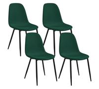 Lestarain Chaise Salle à Manger - Lot de 4, Chaise Scandinave avec Dossier et Siège Rembourré, Pieds en Métal, Vert foncé, LCNI123004-4