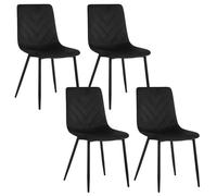 Lestarain LCNI130002-4 - Chaises de salle à manger et de cuisine, avec dossier, design moderne, chaise en velours avec pieds en métal, chaise rembourrée pour salle à manger, cuisine, salon, charge de
