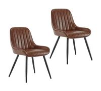 Lestarain Lot de 2 Chaises de Salle à Manger,Brune