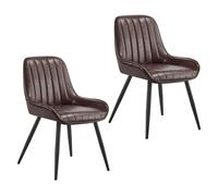 Lestarain Lot de 2 Chaises de Salle à Manger,Brune foncé