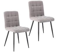Lestarain Lot de 2 Chaises de Salle à Manger,Gris Clair