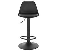 Lestarain Tabouret de Bar avec Dossier et Repose-Pieds，Réglable en Hauteur et Rotative à 360°,Chaise de Bar Cuisine en Plastique，Robuste et Ultra Silencieux,Noir