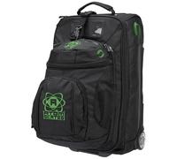 L'Estel Skates Atom - Valise/trolley porte-patins extra large, logo sérigraphié, poches zippées. Sac à dos amovible. Couleur : noir, logo brodé vert.