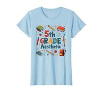 L'esthétique de 5e année dans la Nostalgie de Mon école de cinquième année T-Shirt, Femme, Bleu Céleste, S