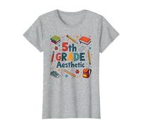 L'esthétique de 5e année dans la Nostalgie de Mon école de cinquième année T-Shirt, Femme, Gris Chiné, M