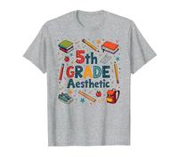 L'esthétique de 5e année dans la Nostalgie de Mon école de cinquième année T-Shirt, Homme, Gris Chiné, S
