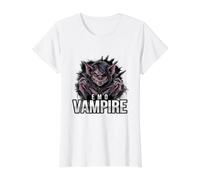 L'esthétique Emo Vampire T-Shirt Graphique avec Valeur, Femme, Blanc, XS