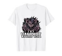 L'esthétique Emo Vampire T-Shirt Graphique avec Valeur, Homme, Blanc, L