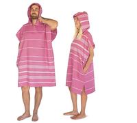 LeStoff Poncho de Bain 100% Coton Biologique - Léger, Absorbant, à séchage Rapide - Poncho de Plage à Capuche, Poncho Serviette, Poncho de Surf, Cape de Bain, Poncho de Change, Rose (Fuchsia, M)