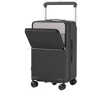 Lesulety Valise Cabine légère pour Petits et Moyens formats à Coque Rigide, Bagage à roulettes Grand Format avec 4 Roues, Porte-gobelet et Ouverture Frontale,Noir,26 inches