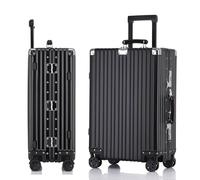 Lesulety Valise en Aluminium Moyenne à Coque Rigide valises à 4 Roues Bagage à Main léger en métal Petite Valise Cabine avec 2 serrures à Combinaison TSA,Noir,24IN