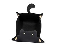 lesulety Vide Poche Plateau Decoratif Vide Poche Entree Plateau Bijoux Petit Plateau Coupelle Decorative Forme De Chat Plateaux à Bijoux,Noir