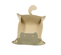 lesulety Vide Poche Plateau Decoratif Vide Poche Entree Plateau Bijoux Petit Plateau Coupelle Decorative Forme De Chat Plateaux à Bijoux,Yellow Green