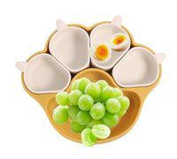 Lesunbak Assiette à ventouse | Assiettes en silicone en forme de griffe de chat | Assiettes à dîner en silicone avec ventouse, divisées pour bébé pour les pique-niques en plein air