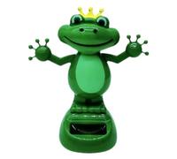 Lesunbak Bobblehead Figurine de Grenouille à énergie Solaire pour Tableau de Bord de Voiture Décoration de Tableau de Bord pour Voiture, Table, Tableau de Bord