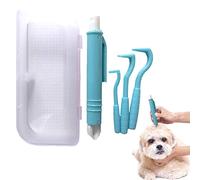 Lesunbak Tire Tique Pince A Tique Et Crochets Anti Tiques - pour Chiens Chats Chevaux Animaux Outil De Personnes Tire Tiques Retirer Différents Crochets Bleu