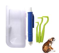 Lesunbak Tire Tique Pince A Tique Et Crochets Anti Tiques - pour Chiens Chats Chevaux Animaux Outil De Personnes Tire Tiques Retirer Différents Crochets Vert