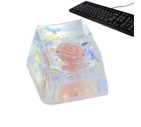 Lesunbak Touches de clavier en résine | Touches de clavier de jeu à fleurs sèches | Remplacement, brillant à travers les touches R4 translucides Expérience de frappe améliorée pour clavier mécanique