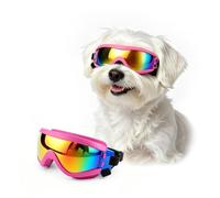 LESYPET Lunettes de soleil pour chiens de petite race, protection UV, vent, poussière et petits chiens avec sangle réglable, lunettes de soleil pour la conduite en plein air, protection des yeux