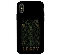 Leszy Slavic Woodland Spirit Green Man Forest Art païen Coque pour iPhone X/XS