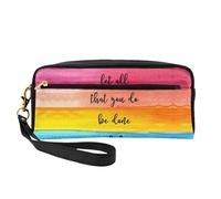 Let All You Do Be Done with Love Trousse de maquillage de voyage avec deux poches pour accessoires de beauté quotidiens, Noir , Taille unique, Trousse de maquillage