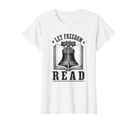 Let Freedom Read Bibliothécaire Amateur de Livres Liberty Bell T-Shirt Graphique avec Valeur