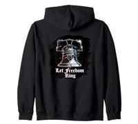 Let Freedom Ring 4th USA 250th Liberty Bell Glitch Sweat à Capuche