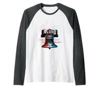 Let Freedom Ring Liberty Bell USA 250 Juillet 4th Glitch Manche Raglan