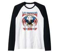 Let Freedom Ring Skreeee! 250th Party Bald Eagle America Manche Raglan