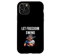 Let Freedom Swing Baseball Player - Mullet Lunettes de Soleil Drapeau Coque pour iPhone 11 Pro