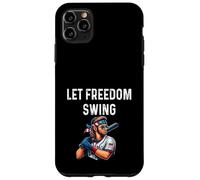Let Freedom Swing Baseball Player - Mullet Lunettes de Soleil Drapeau Coque pour iPhone 11 Pro Max