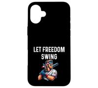 Let Freedom Swing Baseball Player - Mullet Lunettes de Soleil Drapeau Coque pour iPhone 16 Plus